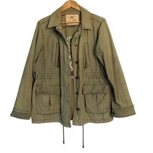 Vtg Y2k GAP RED Womens Olive Green Utility Anorak‎ Jacket Military Style Size M